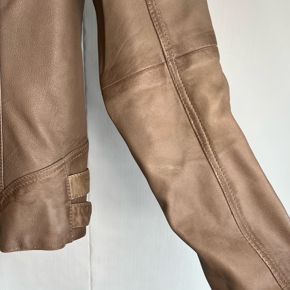 STS Ranchwear Tan Leather Jacket Moto Style - Picture 6 of 13